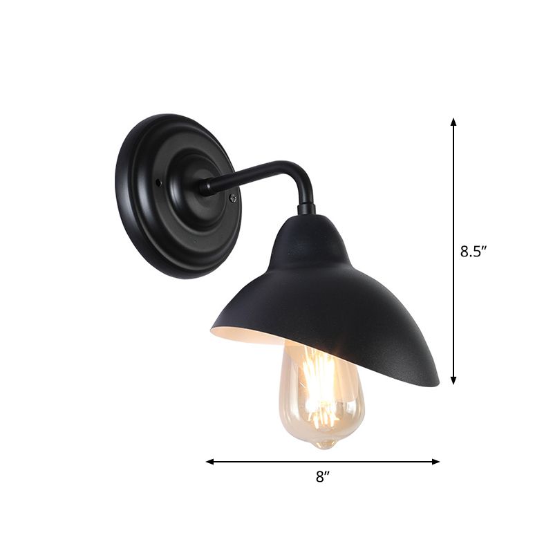 1 Glühbirnenkuppel-ähnliche Wandhalterung Lichtlager schwarzes Metallic Wall Lighting Ideen für Schlafzimmer