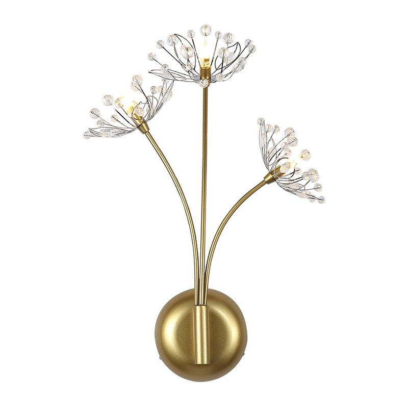 Lampada da parete a parete in metallo moderno nordico a 3 luci per la camera da letto