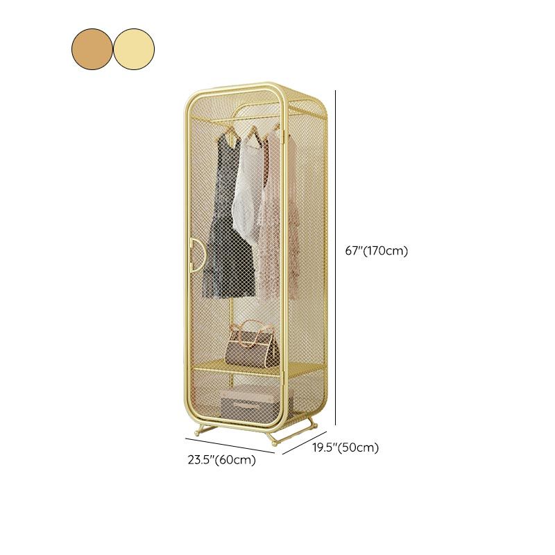 Bedroom Metal Wardrobe Industrial Style Rectangular Wardrobe Closet with Door