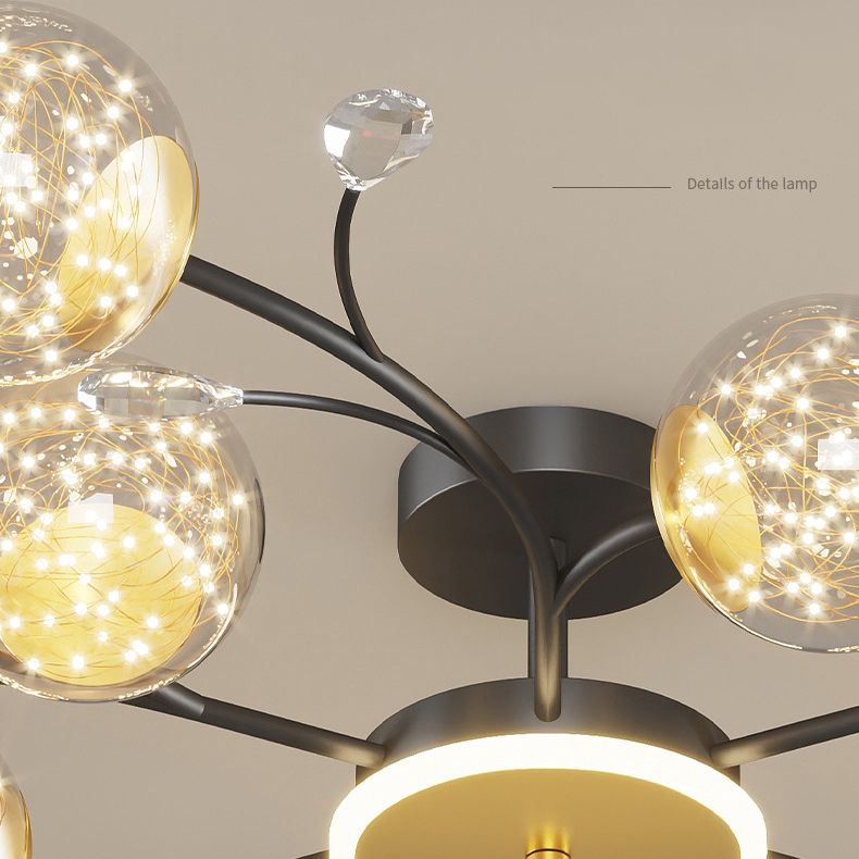 Illuminazione a montaggio semi ridotto di vetro limpido di vetro limpido di vetro a led LED LED LED