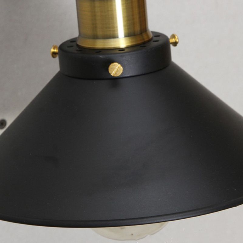 Metal Geometric Wall Sconce Lighting Industrial Style 1 Light Wall Lamps in Black