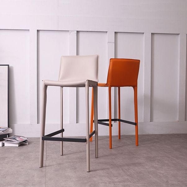 Glam Indoor Stools with Leather Legs Matte Finish Faux Leather Counter & Bar Stools