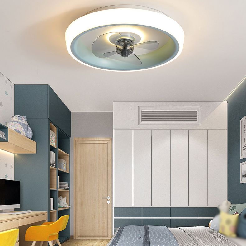 3 Klingen runde Deckenventilator Beleuchtung Nordisches Acrylschlafzimmer LED -LED -LED -Leuchte Leuchte