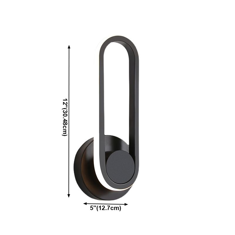 Modern Style Oval Wall Light Sconces Metal 1 Light Wall Lighting