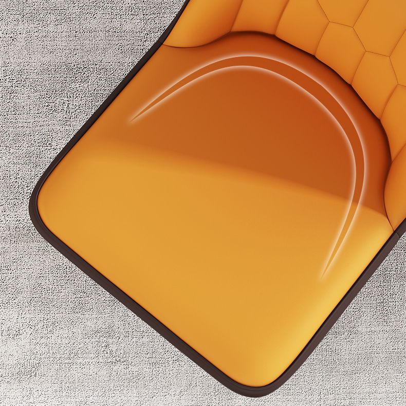 Silla de comedor de metal de estilo escandinavo, silla sin brazos con respaldo sólido