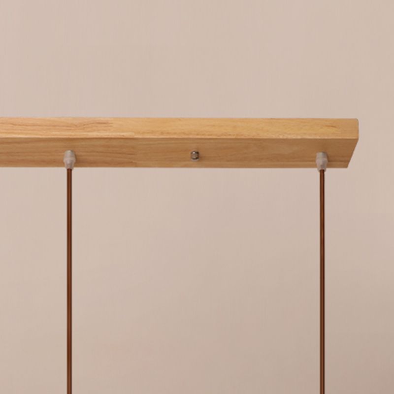 Bowl Shade Dining Room Pendent lampe blanc Verre nordique Style suspendu luminaire en bois