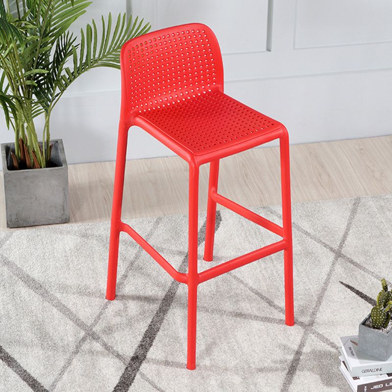 Contemporary PP Bar and Counter Stool Low Back Stool with 4 Legs