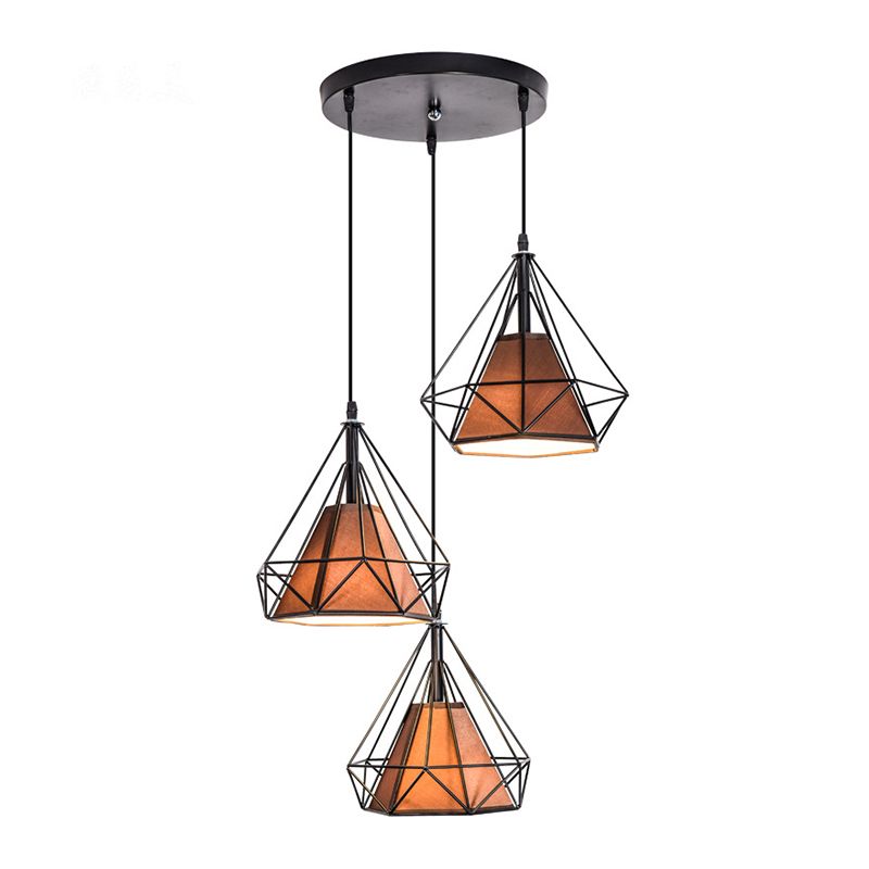 Geometric Shape Metal Island Pendant Lights Industrial Style Island Pendant