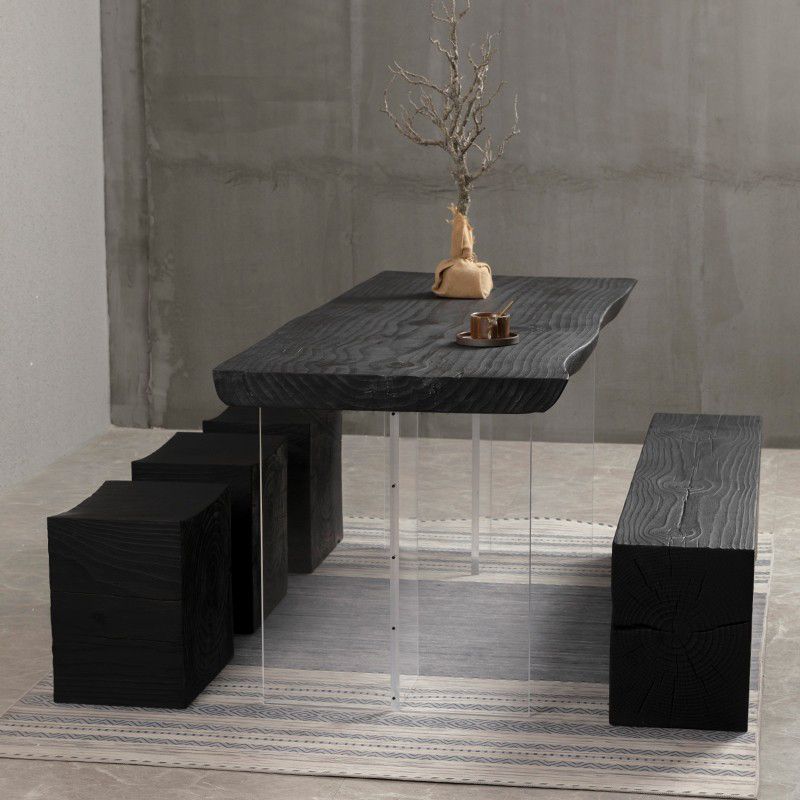 Modern Black in Solid Wood Counter Table Specialty Dining Table for Kitchen