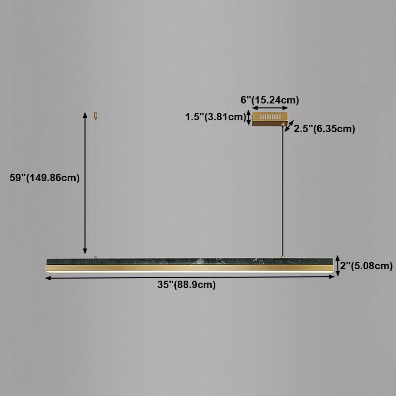 Modern Style Linear Island Light Fixture Metal 1- Light Island Lighting Fixture