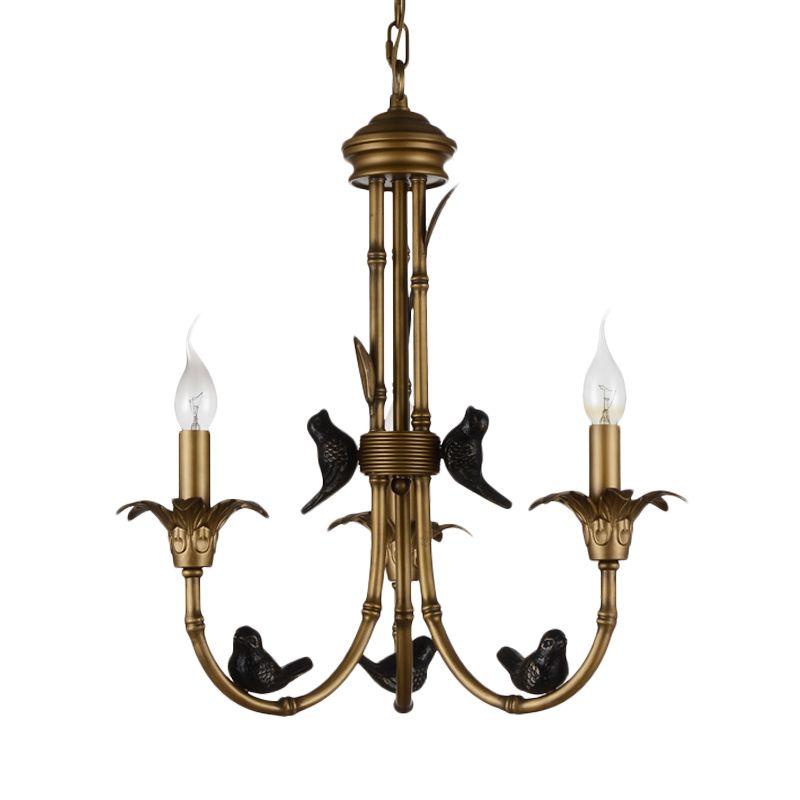 3/6/8 Lights Candelabra Ceiling Chandelier Rustic Brass Metal Pendant Lighting for Living Room