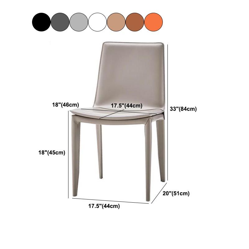 Contemporary Style Dining Chairs Armless Chair with Metal Legs for Kitchen