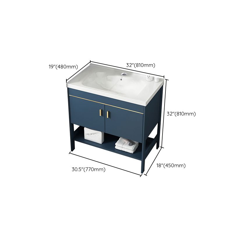 Contemporary Vanity Sink Mirror Cabinet Metal Vanity Cabinet with Storage Shelving