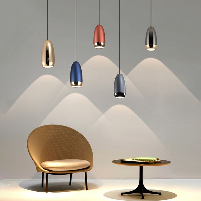 Unique Shape Hanging Lighting Modern Style Metal 1 Light Hanging Lamp for Bedroom