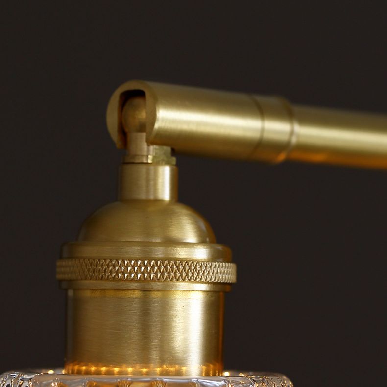 Mid Century Barrel Wall Mount Lighting Clear Glass Wall Mounted Light Fixture for Bedroom