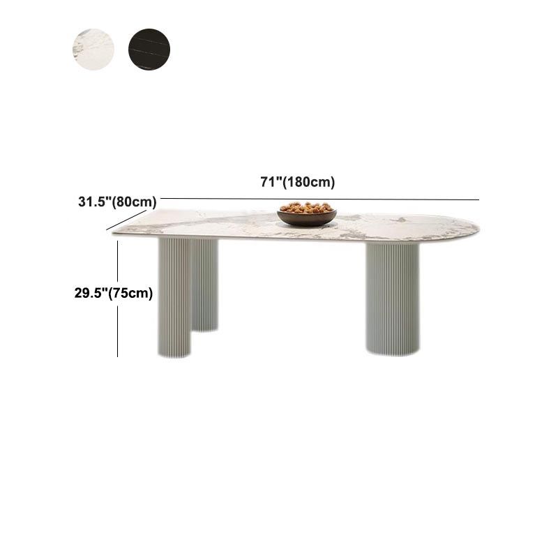Stone Top Dining Table Traditional Luxury Dining Table with 3 Legs