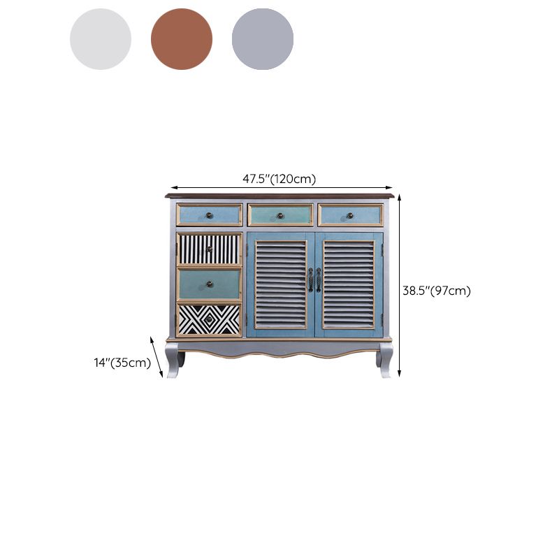 38.18" Tall Wood Rectangular Cabinet 3 - Drawer and 2 - Door Accent Chest