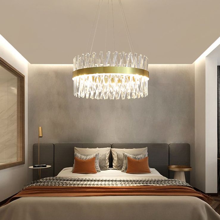 Postmodern Simple Geometric Geometric Light K9 Crystal Strip La luce dell'isola LED in oro