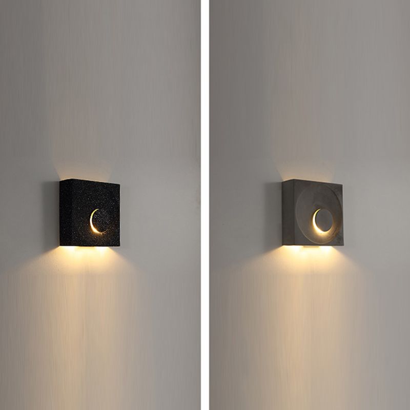 Modern Style Cement Wall Sconce Square Shape Wall Light for Living Room