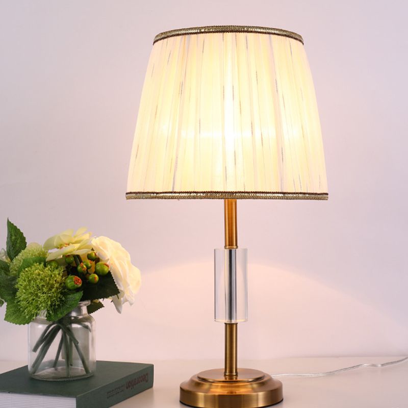 Contemporain 1 Task Task Lighting White Barrel Reading Livre Light with Fabric Shade