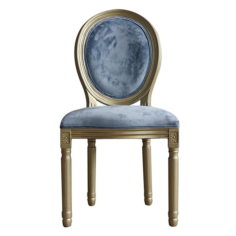 Chaise de salle à manger traditionnelle en velours, chaise latérale à dossier King Louis de 38 pouces avec 4 pieds pour restaurant