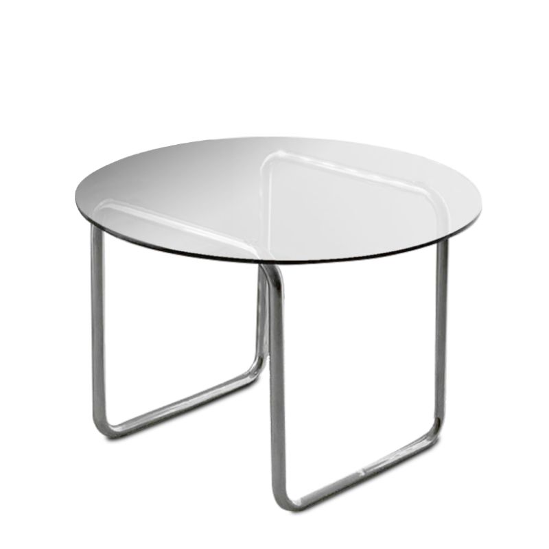 Modern Glass Coffee Table Round  Sled Coffee Table for Living Room