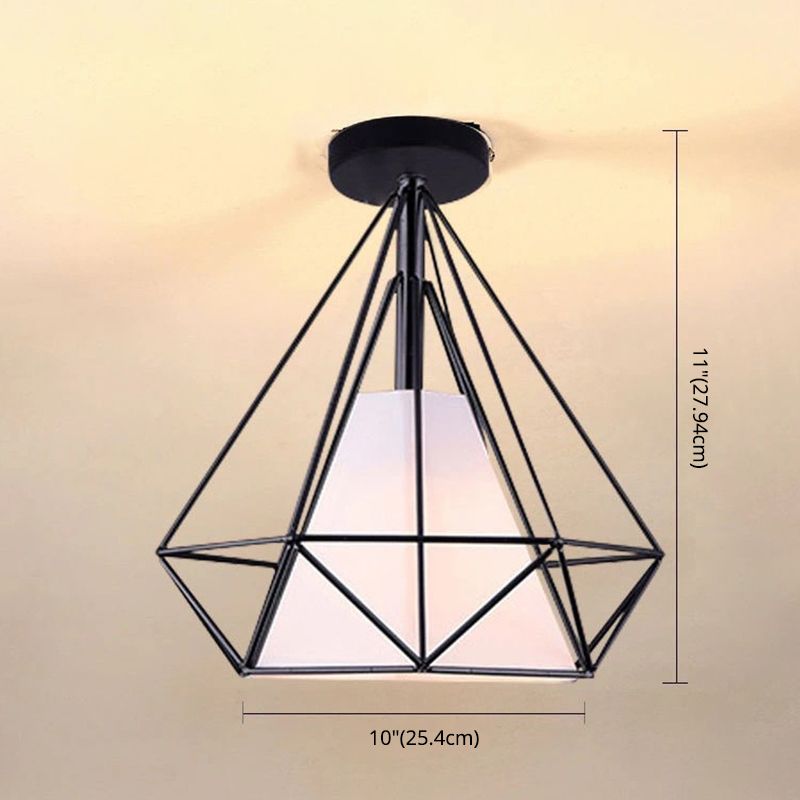 Modern Industrial Style Star Shape Ceiling Light Fabric Lampshade Ceiling Lamp for Living Room Bedroom