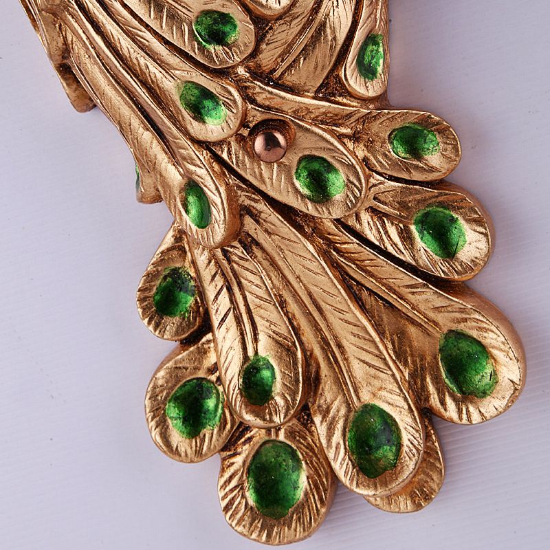 Flared Corridor Lampe Lampe Land Bernsteinglas und Harz 1 Kopf Gold/Leicht Gold Finish Wandleuchte mit Pfauendesign