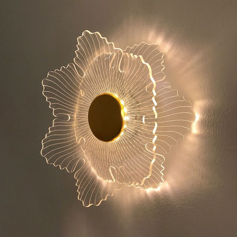 Modern Flower Shape Wall Light Sconces 1 Light Wall Lighting Fixtures for Bedroom