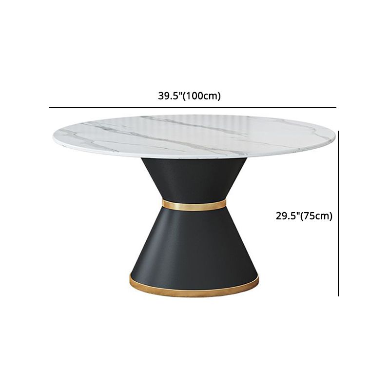 1/2/7/9 PCS Metal Modern Dining Room Ensemble avec table ronde et jeu de restauration de base de piédestal