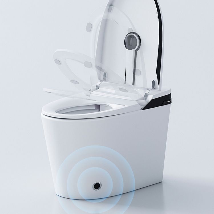 Contemporary Ceramic Elongated Heated Seat Floor Mount Bidet