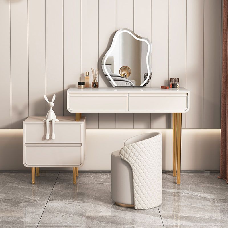 Glam With 2/4 Drawer Solid Wood Bedroom Standing Make-up Vanity