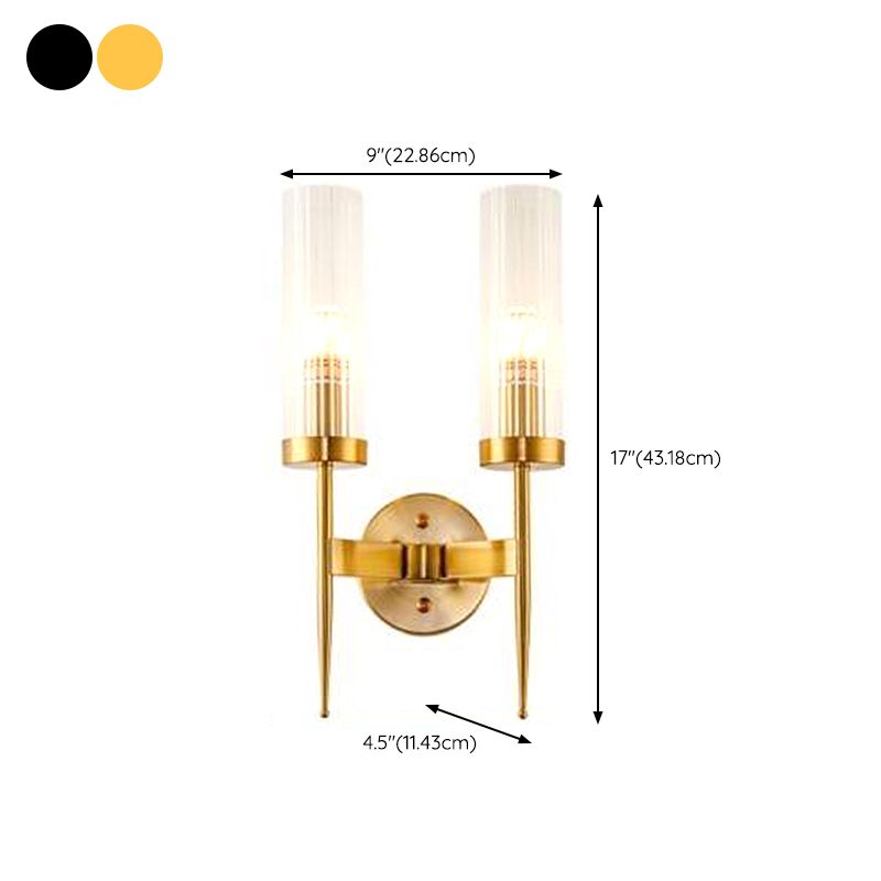 Half Cylinder Shape Glass Wall Lighting Modern Style Multi Lights Wall Mounted Light