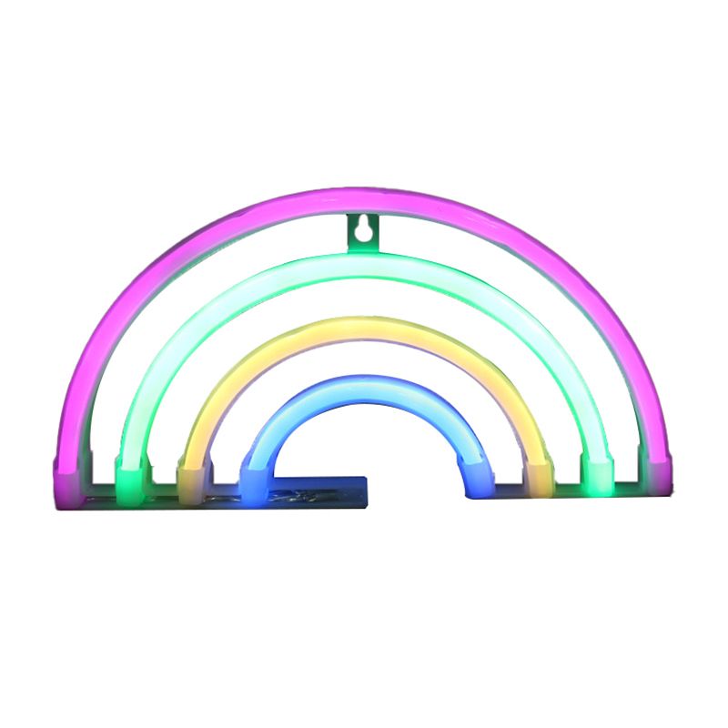 Lámpara de plástico de plástico Rainbow Creative USB USB LED White White Wall Night Lighting para cama