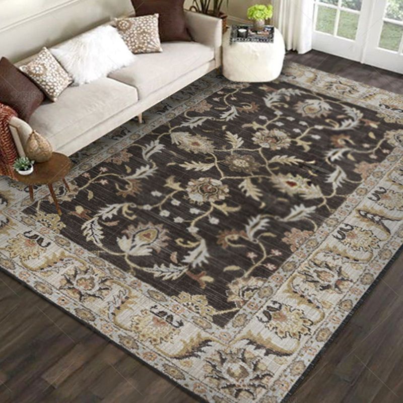 Elegant Multicolor Modern Carpet Polyester French Floral Indoor Rug Stain Resistant Rug for Home Decor