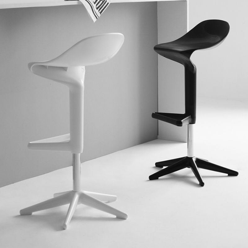 Modern Liftable Bar-stool Low Back Bar Stool with Metal Legs