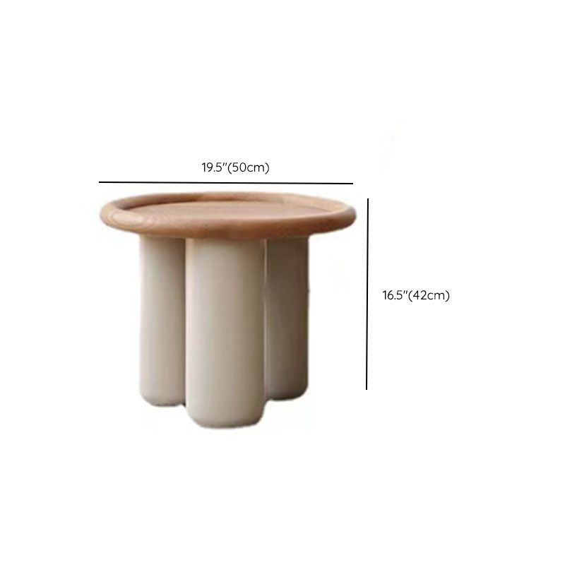 Solid Wood Tray Top Coffee Cocktail Table with 3 Legs in Brown
