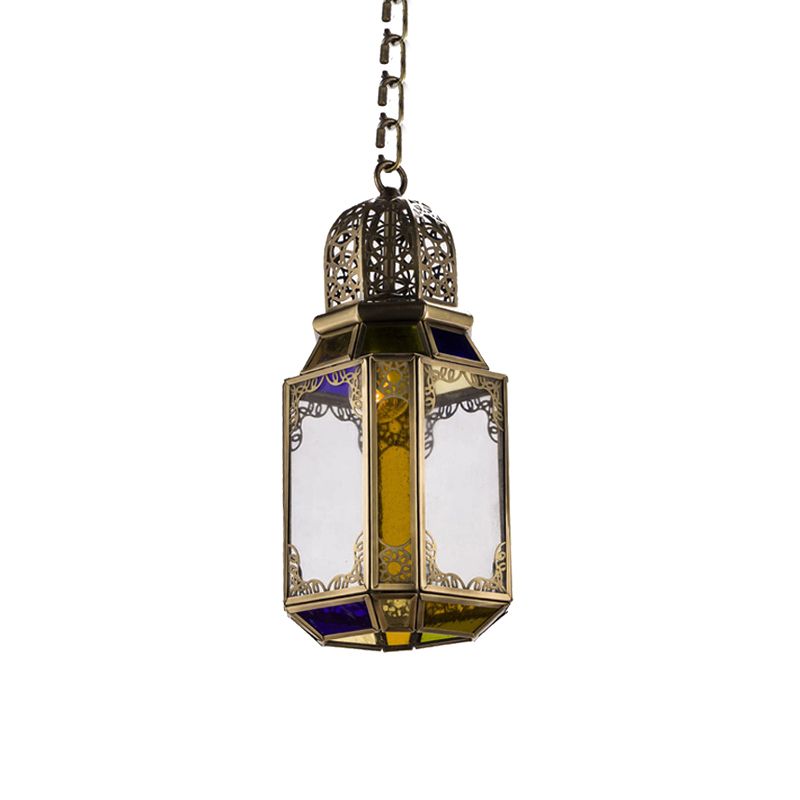 1 Kopfhänger Beleuchtung Vintage Lantern Metall Hanging Deckenlampe im Messing für Schlafzimmer