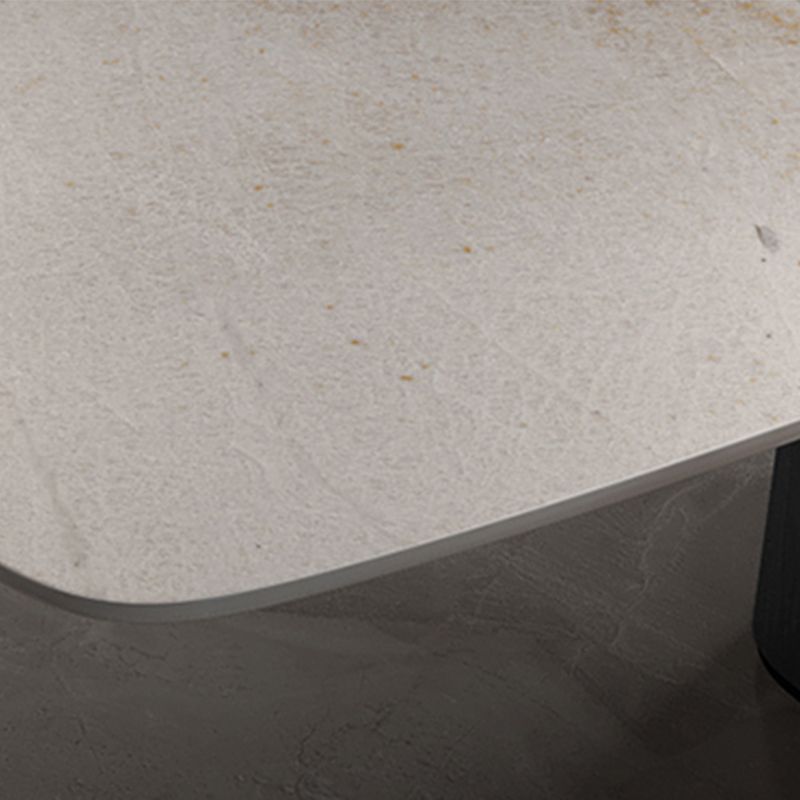 Modern Dining Rectangle Table Sintered Stone Table with Metal Leg for Home