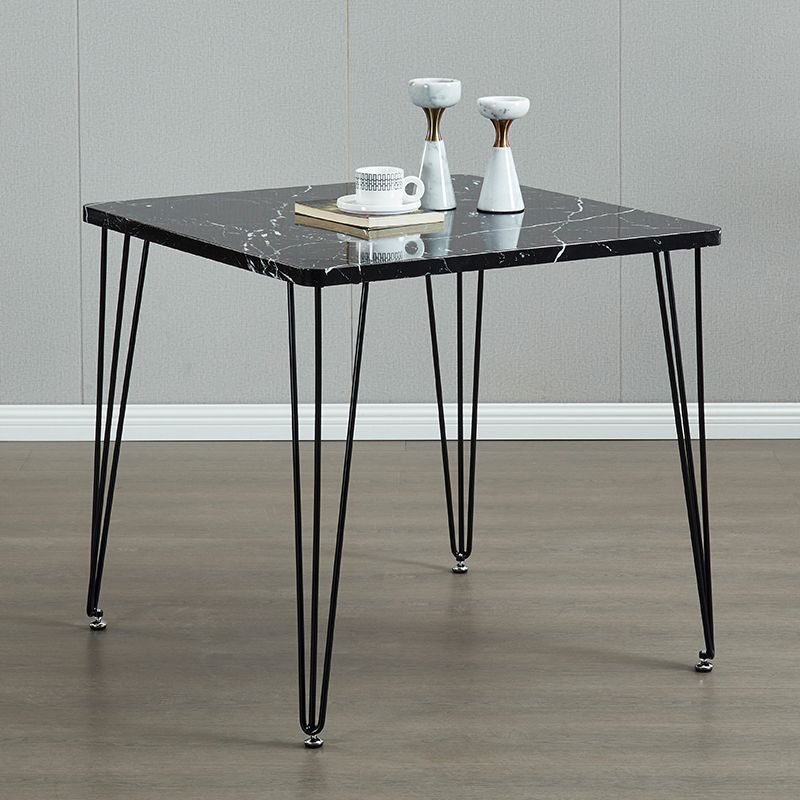 Square Sintered Stone Three-Color Dining Table Industrial 4 Legs Table for Dining Room