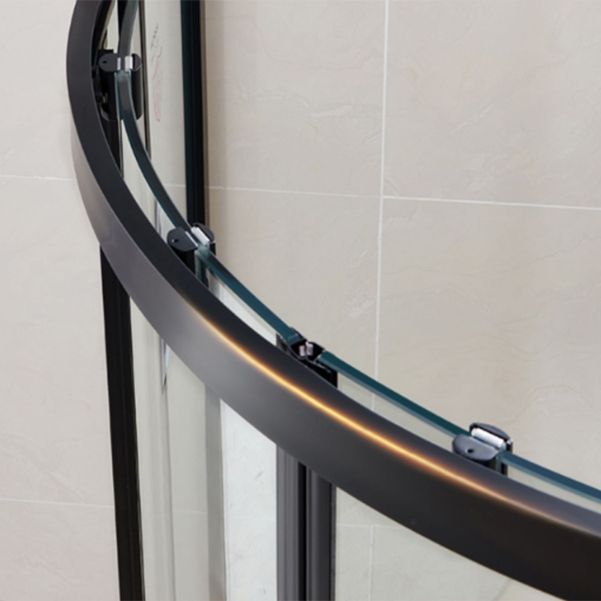Round Framed Double Sliding Shower Enclosure with Fixed Panel