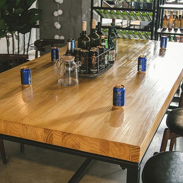 Industrial Rectangle Dinner Table Dining Room Solid Wood Dining Table
