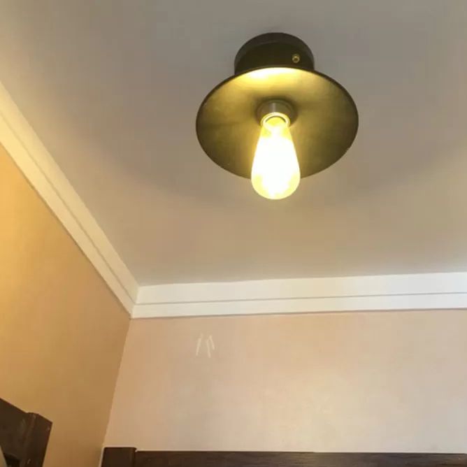 Cône à cône noir Semi Flush Plafond plafond industriel Métalal Métalle Mont-plafond semi-flush