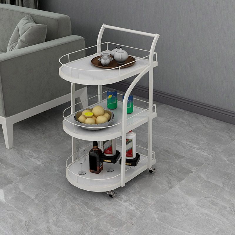 Open Storage Modern Prep Table Home Dining Rolling Prep Table