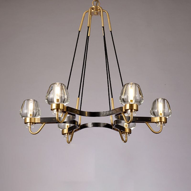 Multi -lichten kristal kroonluchter verlichtingsarmaturen moderne stijl cirkelvormige hanglamp