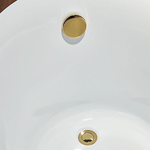 Freestanding Soaking Bath Antique Finish Modern Oval Bath Tub