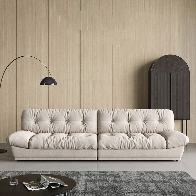 Faux Leather/ Suede Contemporary Tufted Split-Back Settee Sofa