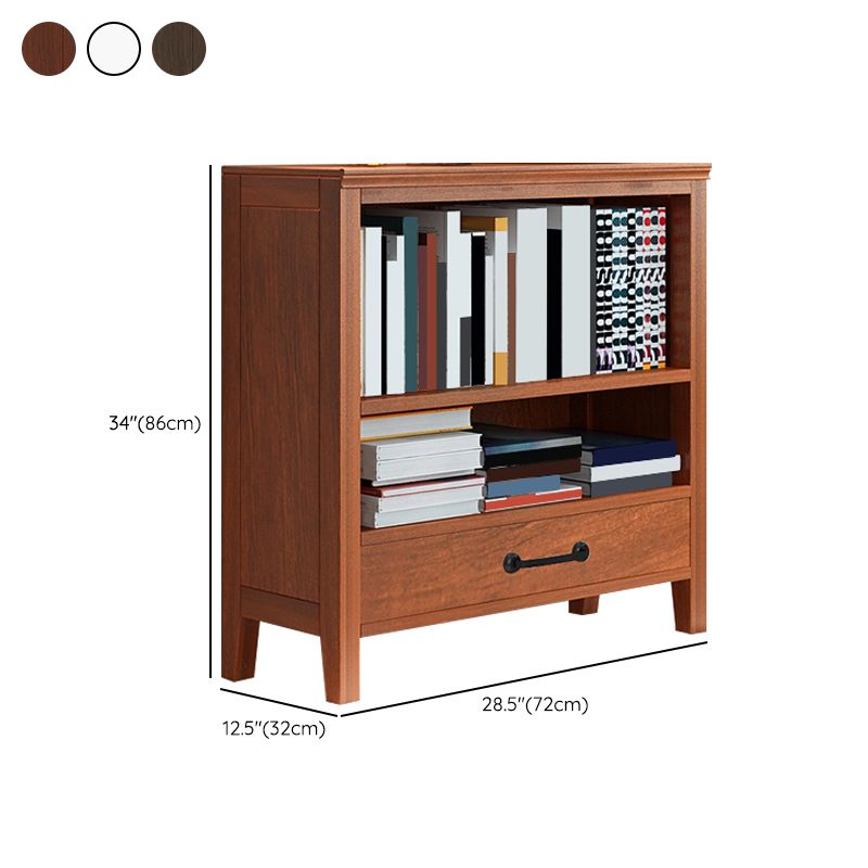 Contemporary Standard Bookcase Closed Back Wooden Bookshelf  with Shelves