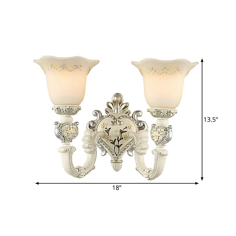 Bloom Soot Room Sconce lampe vintage Verre laiteux