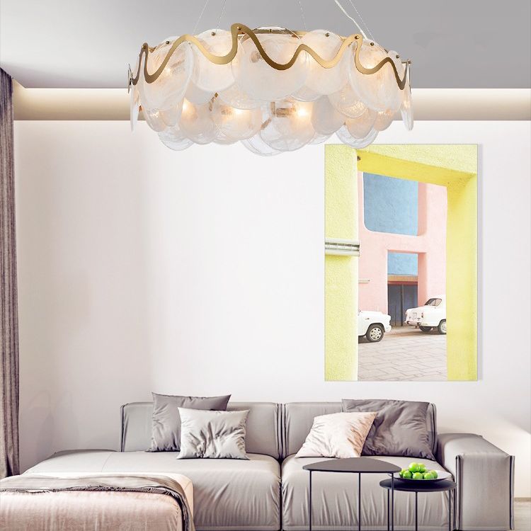 Metal Hanging Pendant Lights Contemporary Circle Hanging Lamps for Living Room